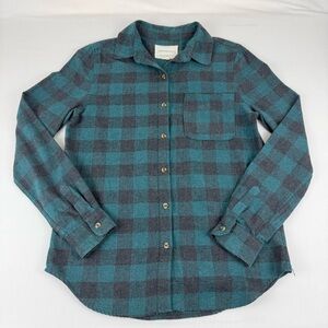 Aeropostale Boyfriend Fit Plaid Flannel Button-up Long Sleeve Shirt, Women’s S